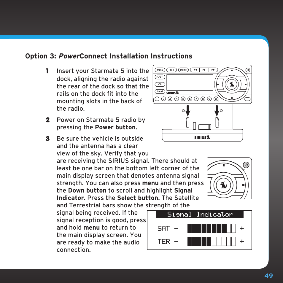 Sirius Satellite Radio SDST5V1 User Manual | Page 49 / 124