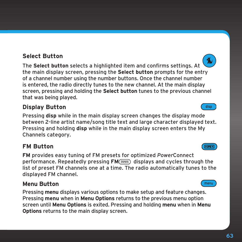 Sirius Satellite Radio SDST5V1 User Manual | Page 63 / 124