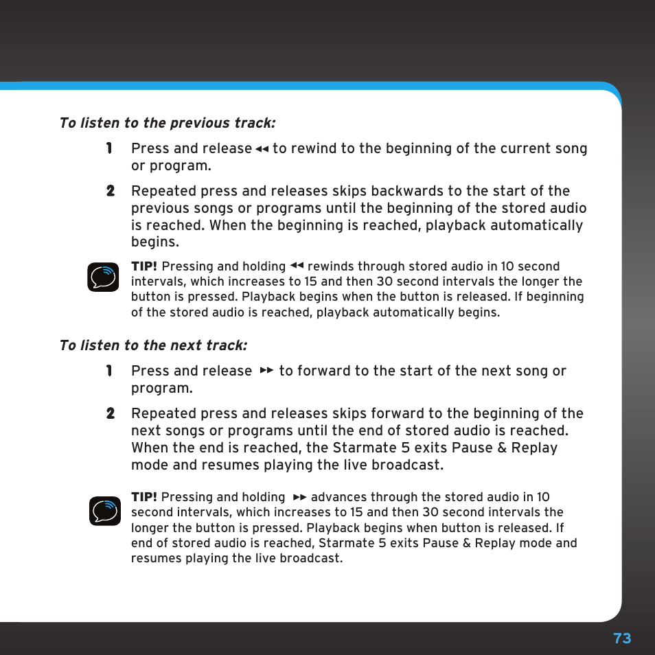 Sirius Satellite Radio SDST5V1 User Manual | Page 73 / 124