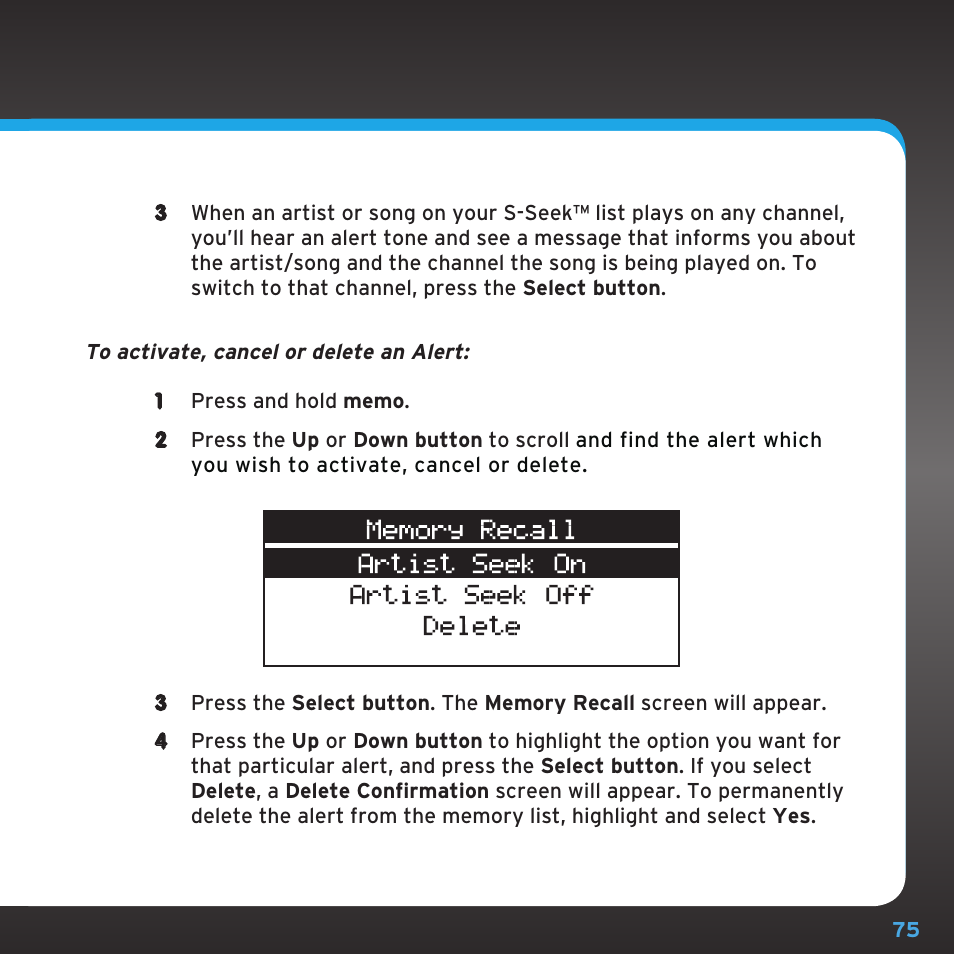 Sirius Satellite Radio SDST5V1 User Manual | Page 75 / 124