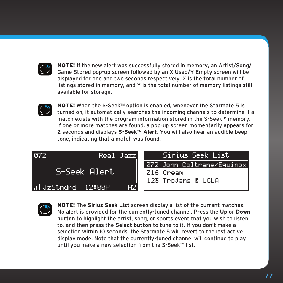 Sirius Satellite Radio SDST5V1 User Manual | Page 77 / 124