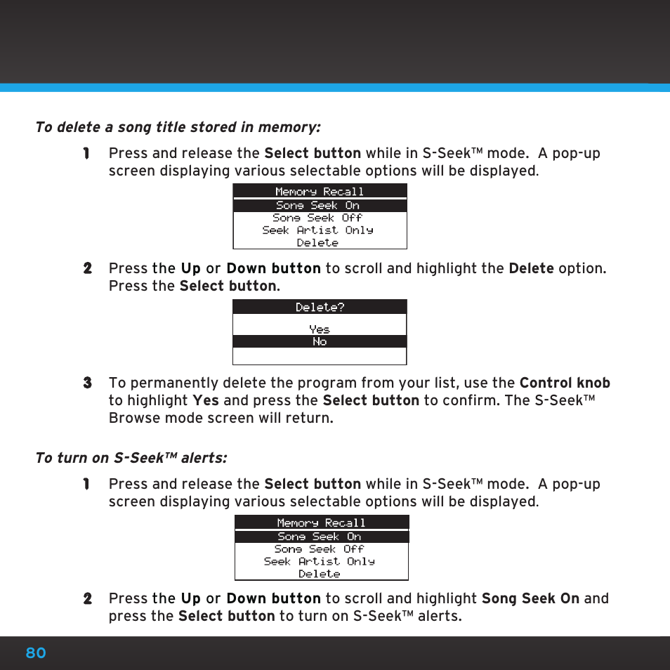 Sirius Satellite Radio SDST5V1 User Manual | Page 80 / 124