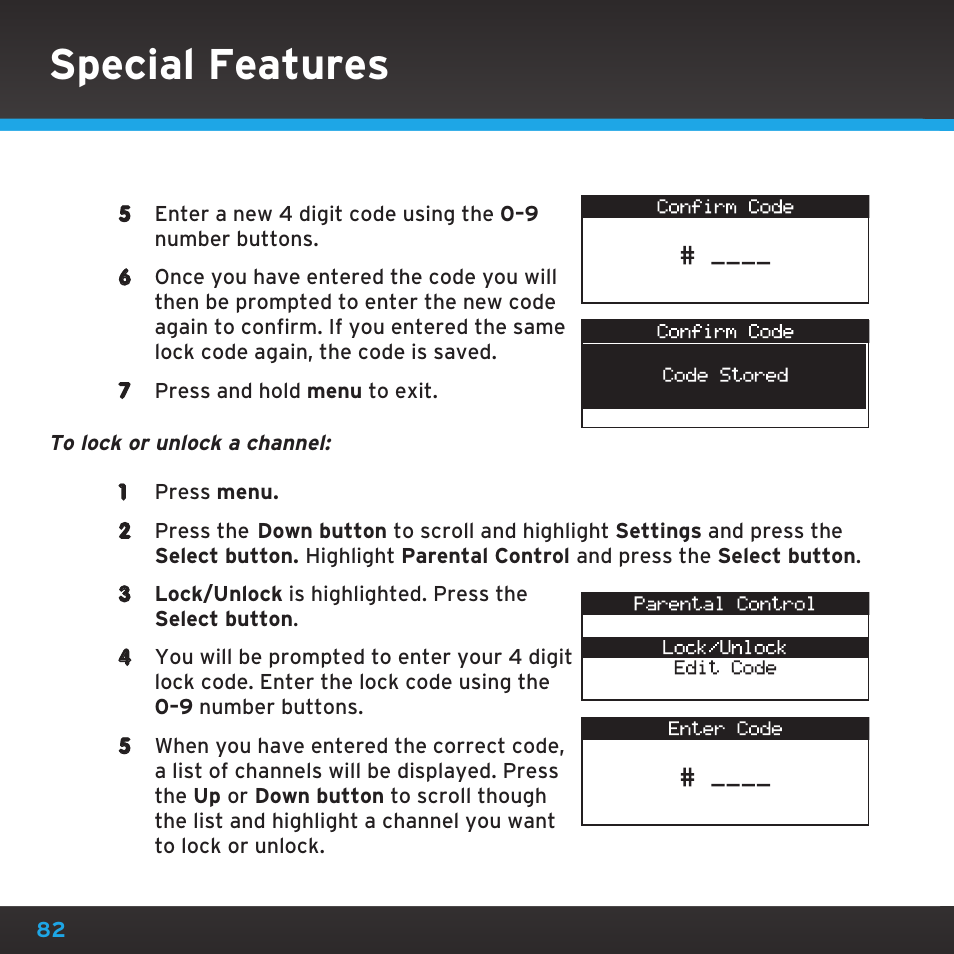 Special features | Sirius Satellite Radio SDST5V1 User Manual | Page 82 / 124