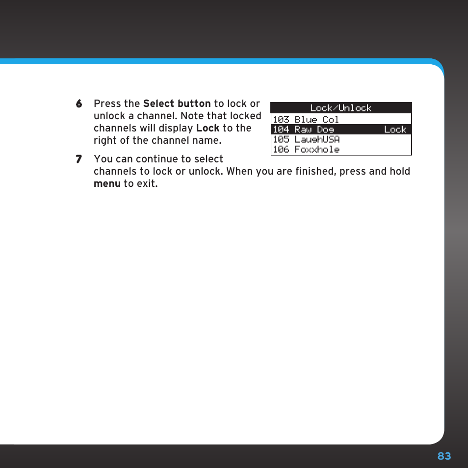 Sirius Satellite Radio SDST5V1 User Manual | Page 83 / 124