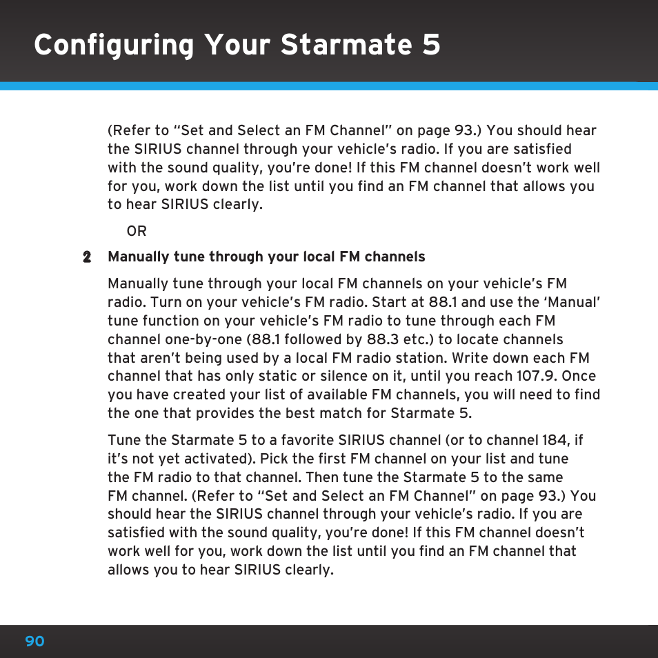 Configuring your starmate 5 | Sirius Satellite Radio SDST5V1 User Manual | Page 90 / 124