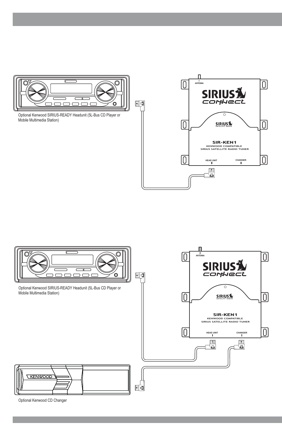 System connection examples | Sirius Satellite Radio SIR-KEN1 User Manual | Page 10 / 14