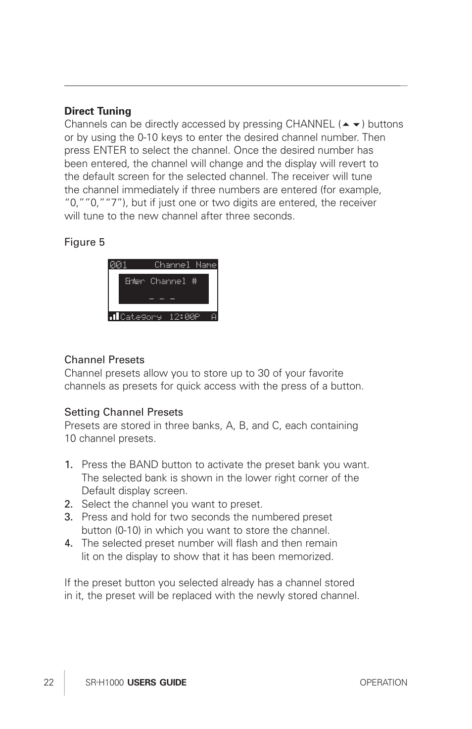 Sirius Satellite Radio SRH1000 User Manual | Page 22 / 60