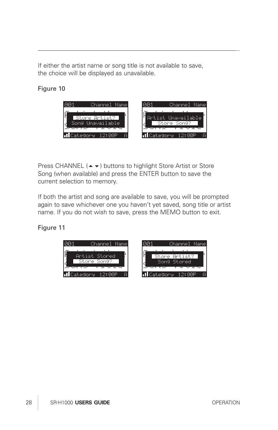 Sirius Satellite Radio SRH1000 User Manual | Page 28 / 60