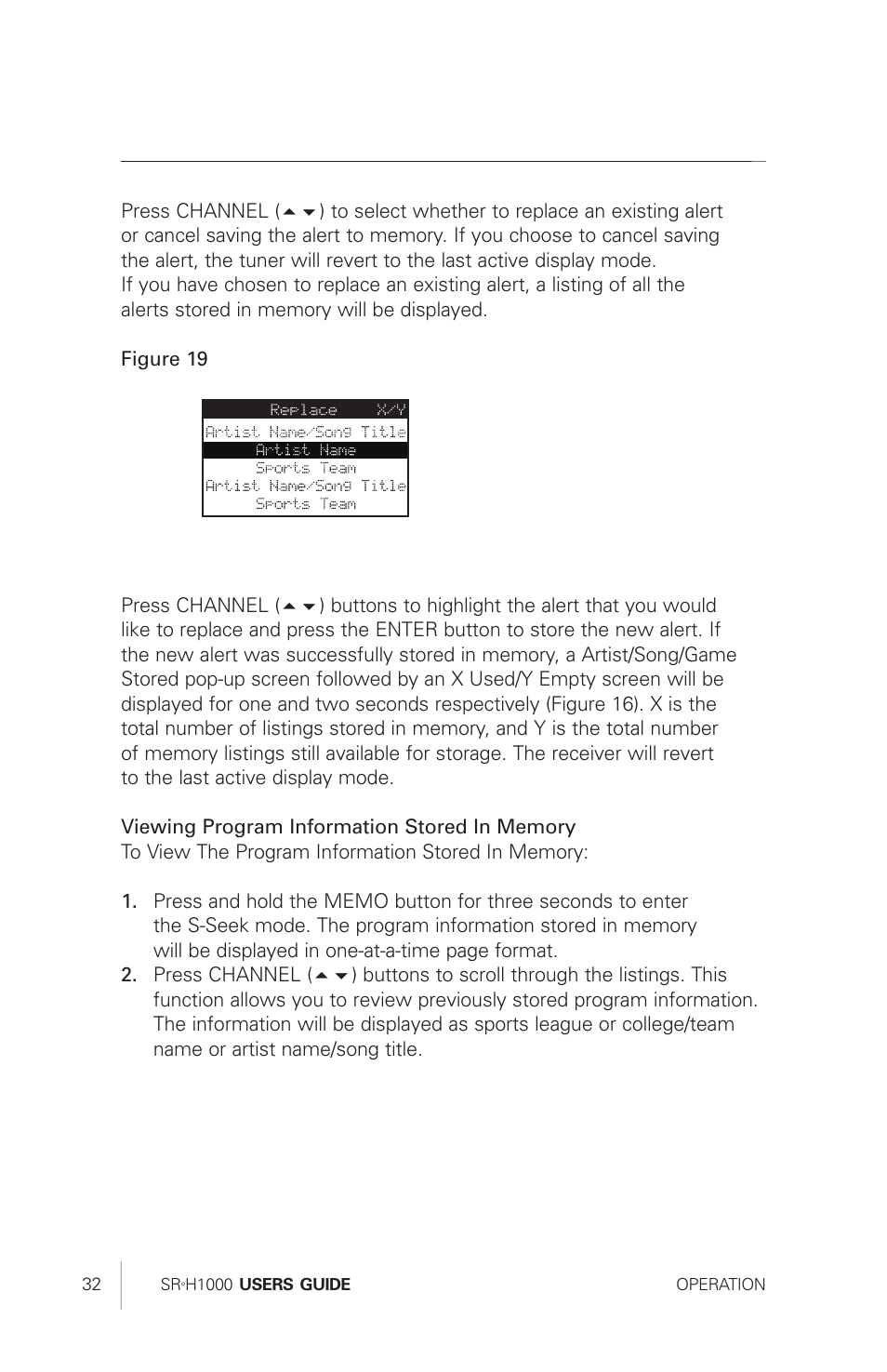 Sirius Satellite Radio SRH1000 User Manual | Page 32 / 60