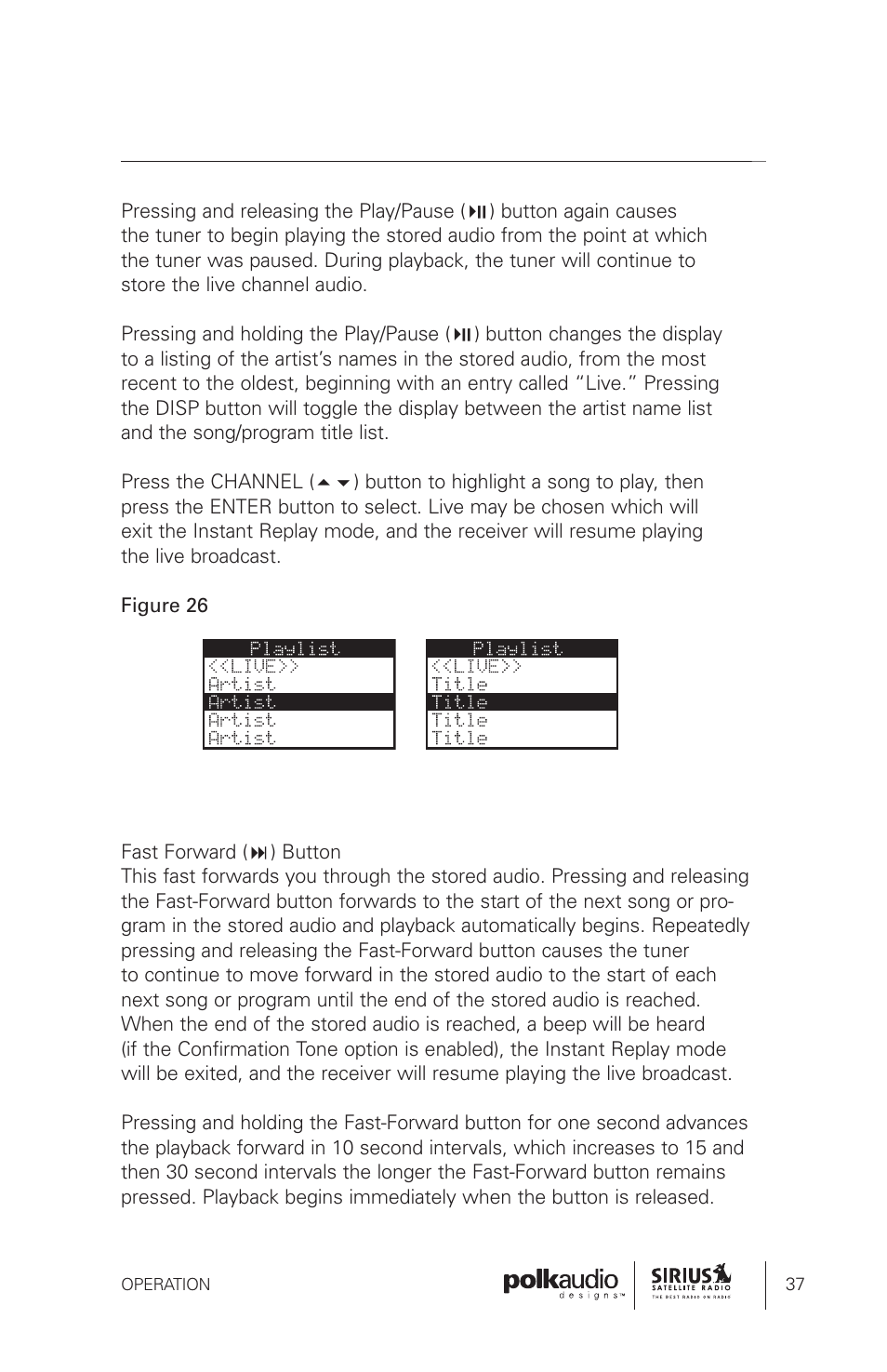 Sirius Satellite Radio SRH1000 User Manual | Page 37 / 60