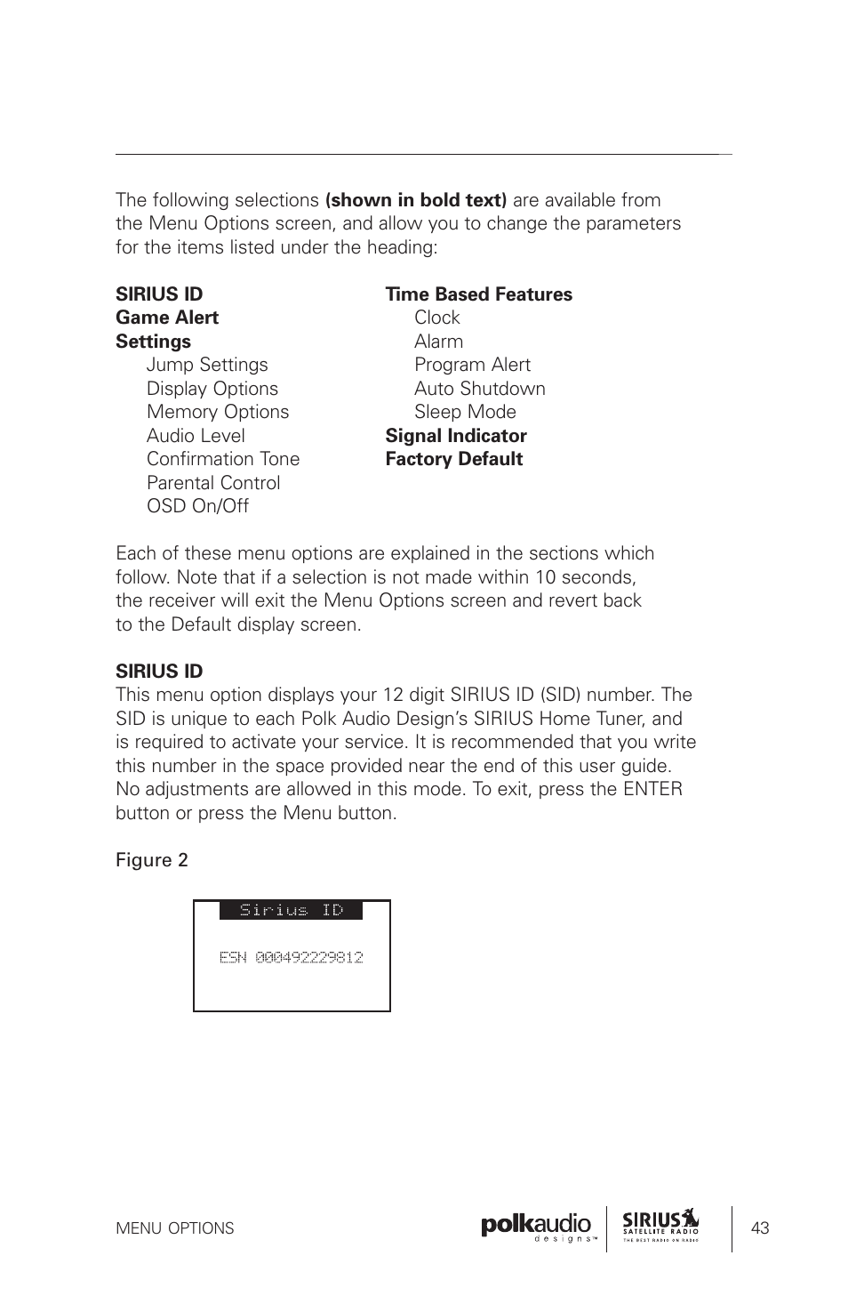Sirius Satellite Radio SRH1000 User Manual | Page 43 / 60