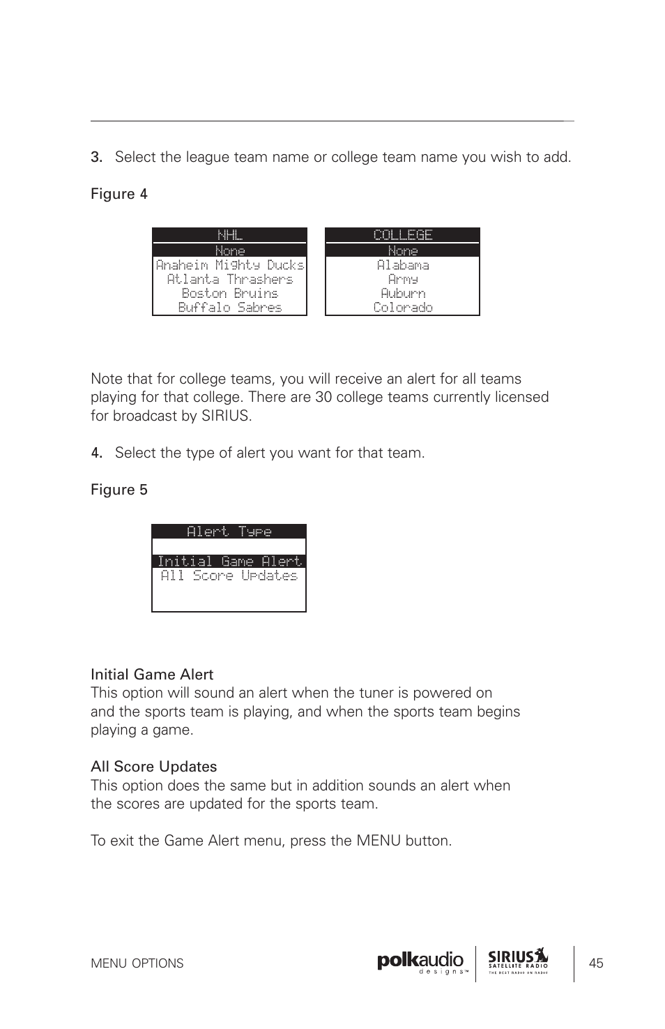 Sirius Satellite Radio SRH1000 User Manual | Page 45 / 60