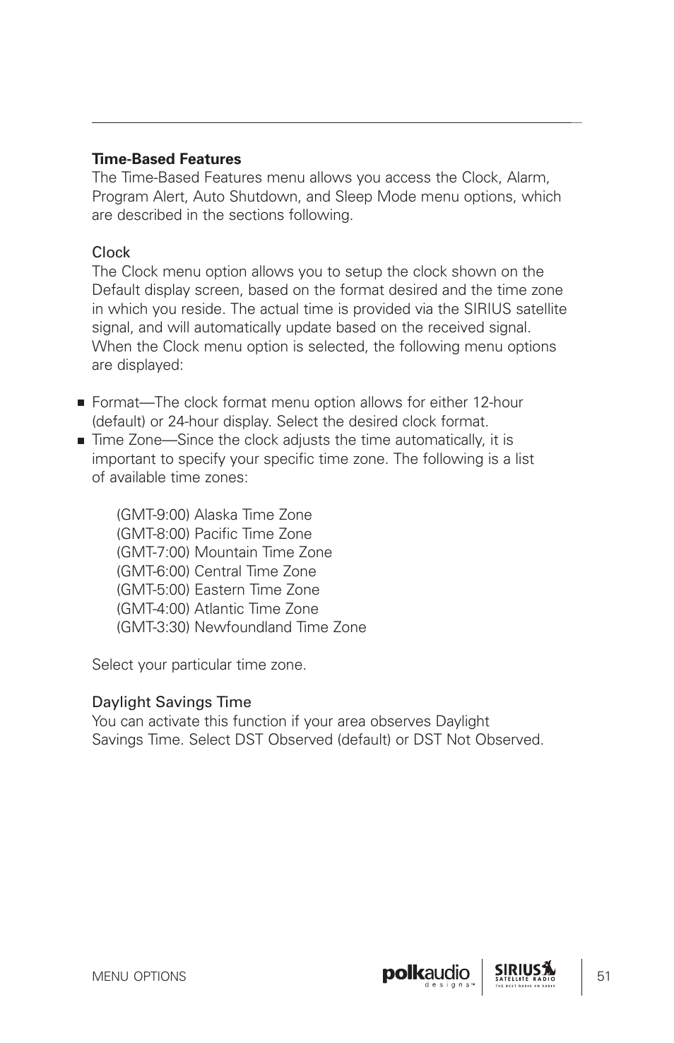 Sirius Satellite Radio SRH1000 User Manual | Page 51 / 60