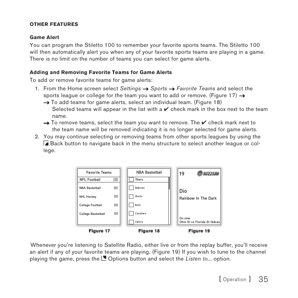 Sirius Satellite Radio STILETTO 100 User Manual | Page 37 / 88