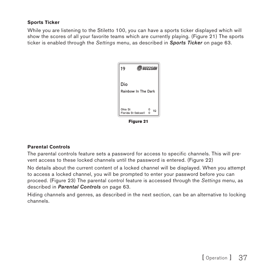 Sirius Satellite Radio STILETTO 100 User Manual | Page 39 / 88