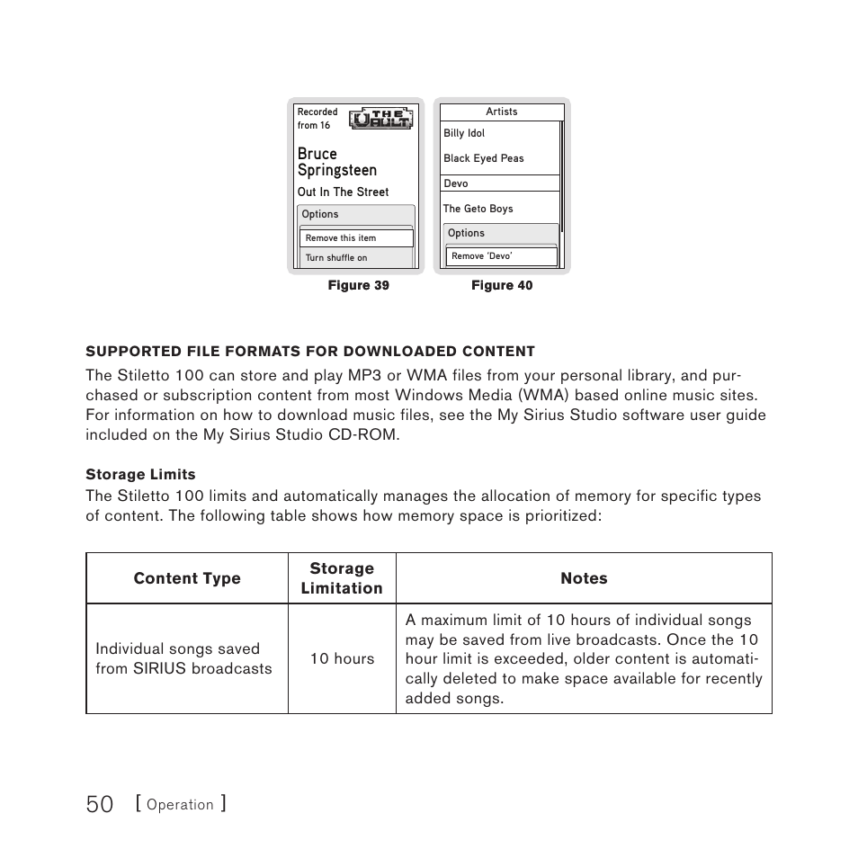 Bruce springsteen | Sirius Satellite Radio STILETTO 100 User Manual | Page 52 / 88