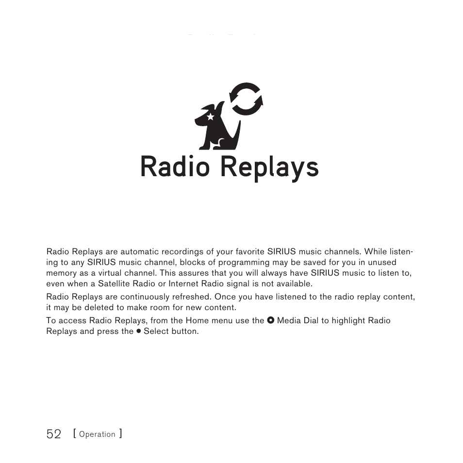 Radio replays | Sirius Satellite Radio STILETTO 100 User Manual | Page 54 / 88