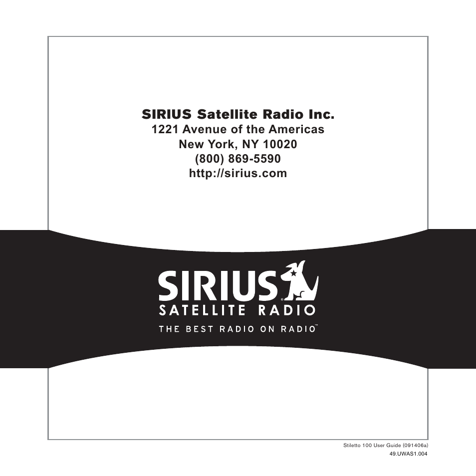 Sirius satellite radio inc | Sirius Satellite Radio STILETTO 100 User Manual | Page 88 / 88