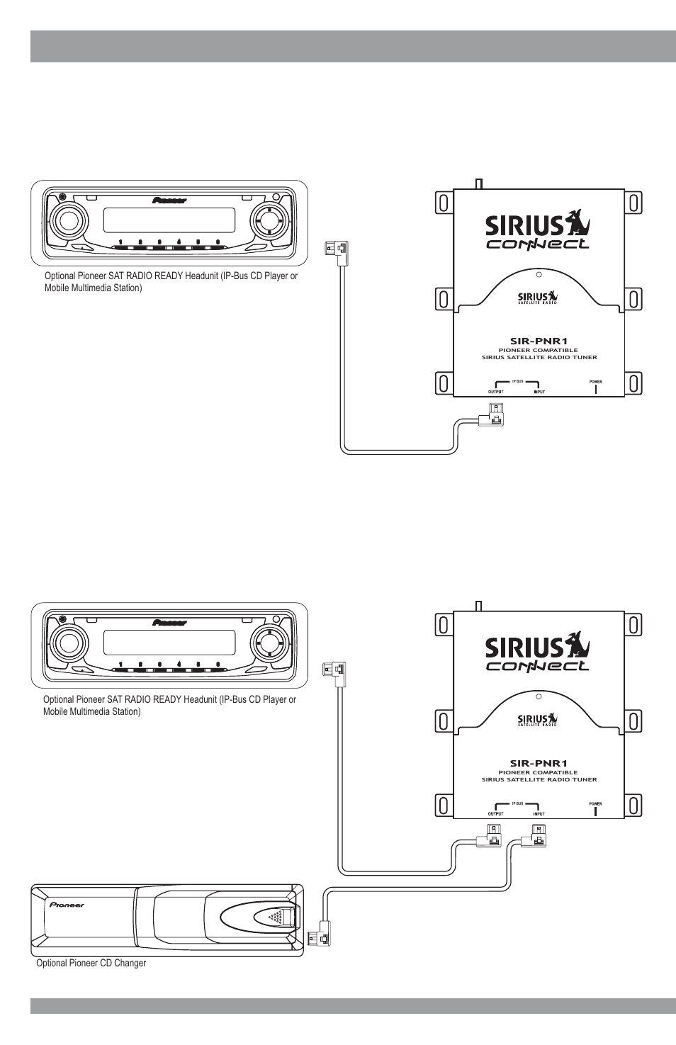 System connection examples | Sirius Satellite Radio SIR-PNR1 User Manual | Page 10 / 14