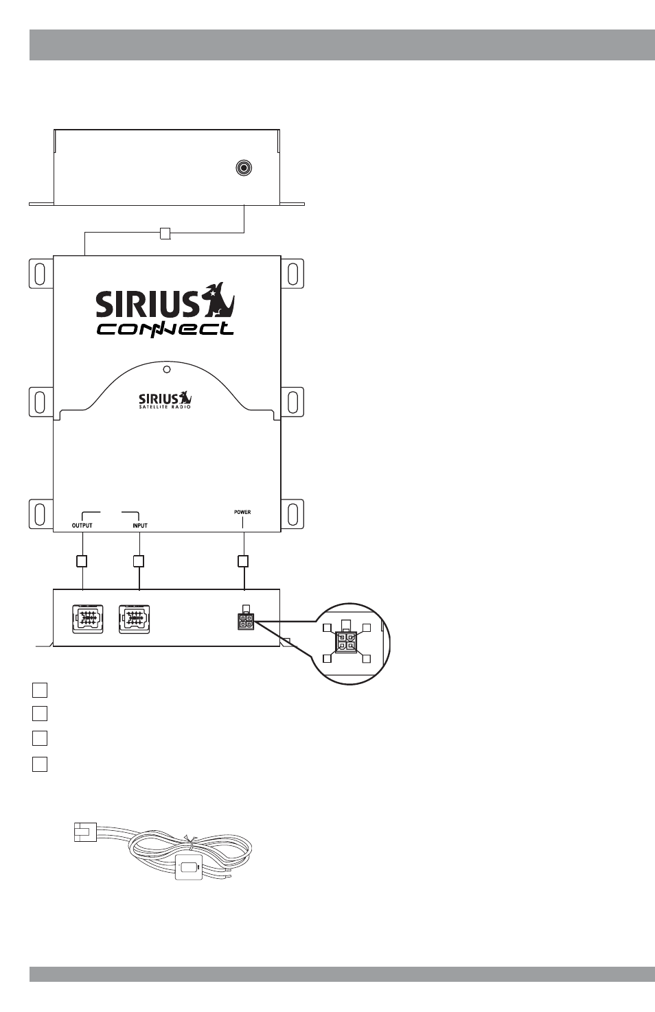 Wiring and cable connections, Power harness with serviceable fuse box | Sirius Satellite Radio SIR-PNR1 User Manual | Page 8 / 14