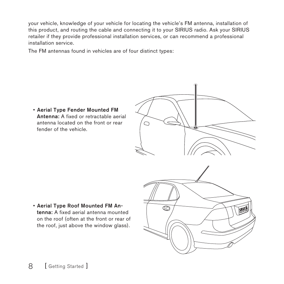 Sirius Satellite Radio FEA FM Extender Antenna User Manual | Page 8 / 22