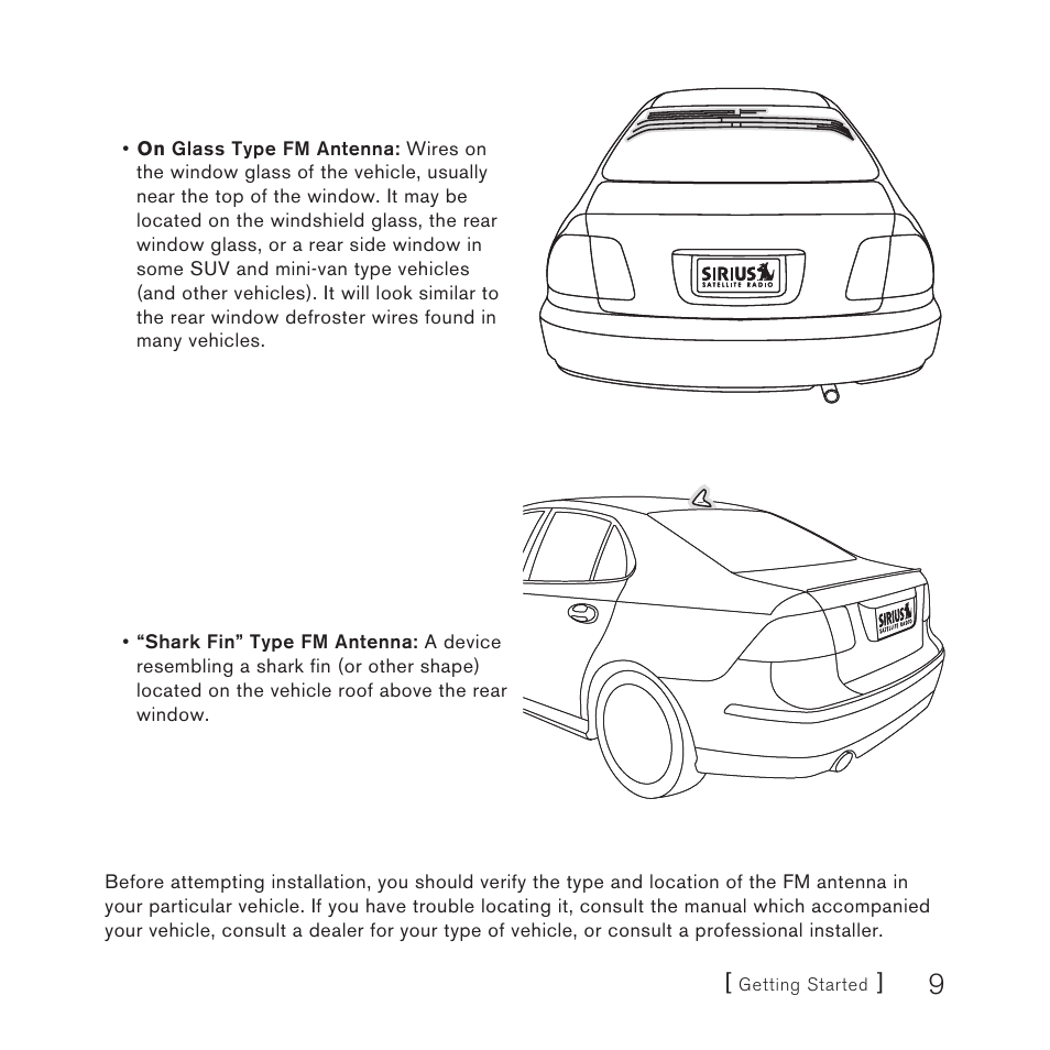 Sirius Satellite Radio FEA FM Extender Antenna User Manual | Page 9 / 22