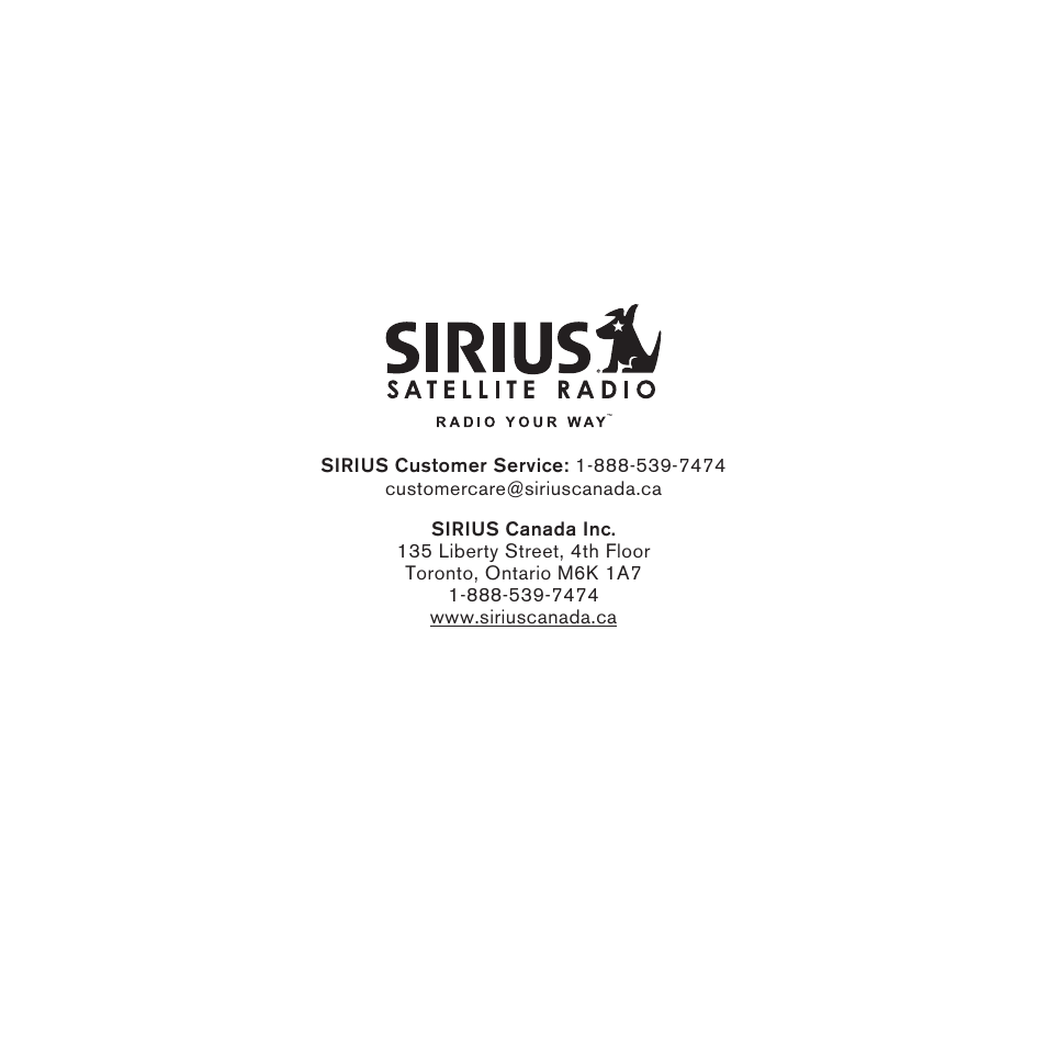 Sirius Satellite Radio SCC1C User Manual | Page 18 / 20