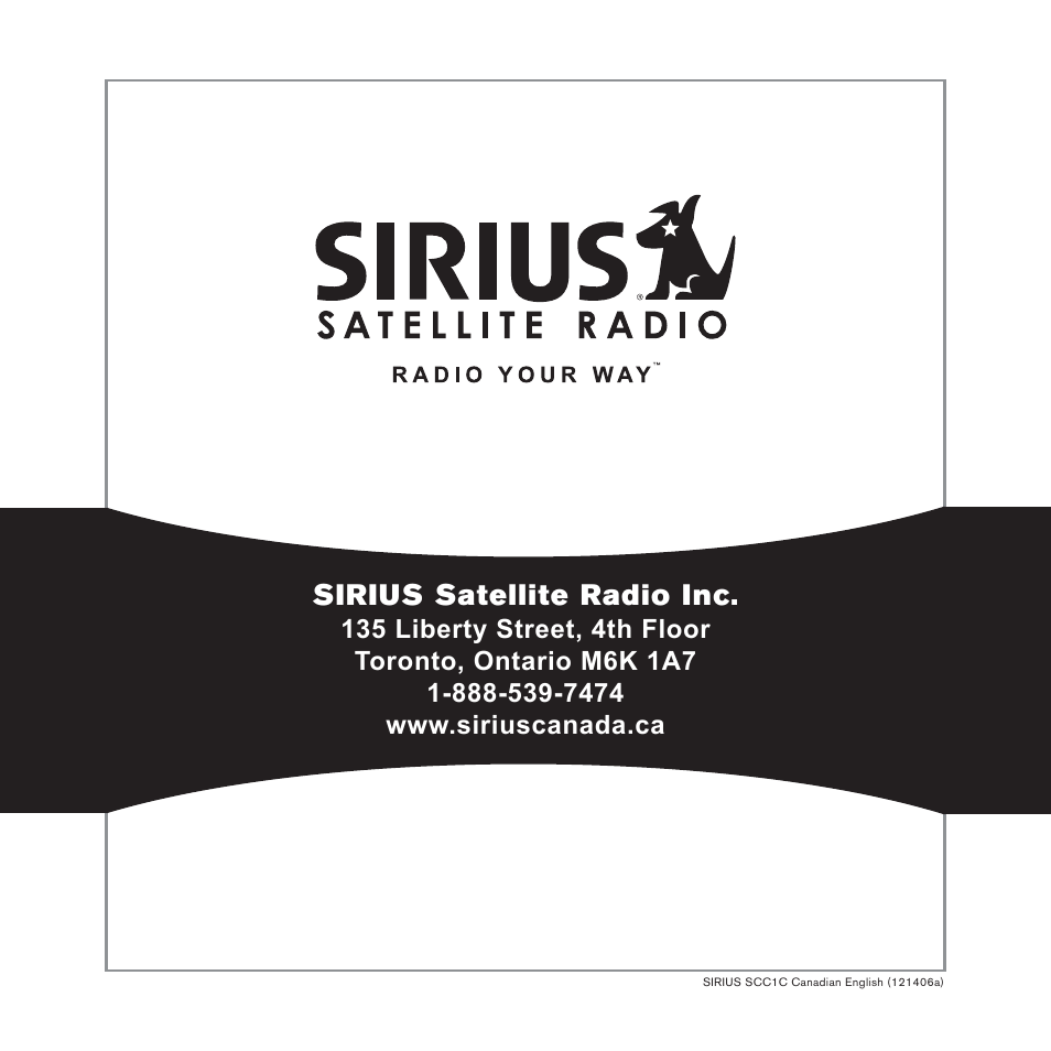Sirius satellite radio inc | Sirius Satellite Radio SCC1C User Manual | Page 20 / 20