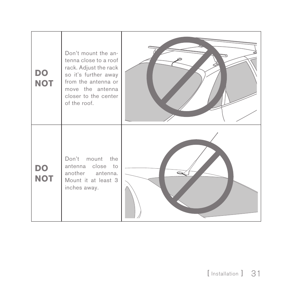 Do not | Sirius Satellite Radio SIRIUS InV2 User Manual | Page 31 / 84