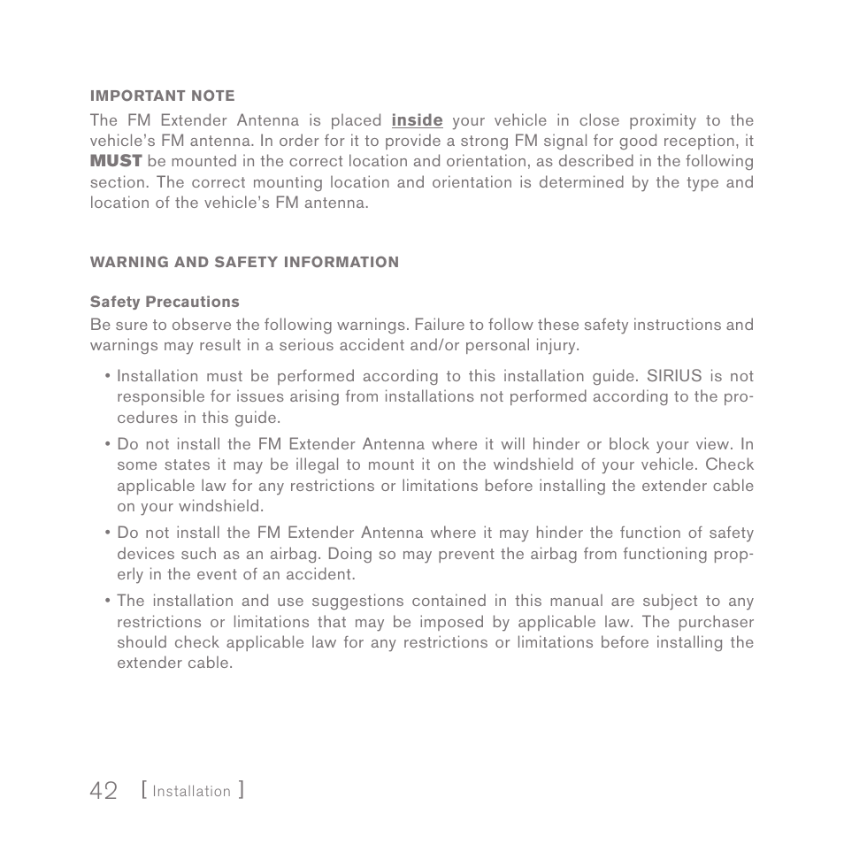 Sirius Satellite Radio SIRIUS InV2 User Manual | Page 42 / 84