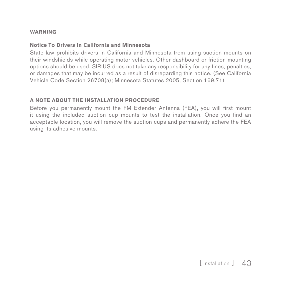 Sirius Satellite Radio SIRIUS InV2 User Manual | Page 43 / 84