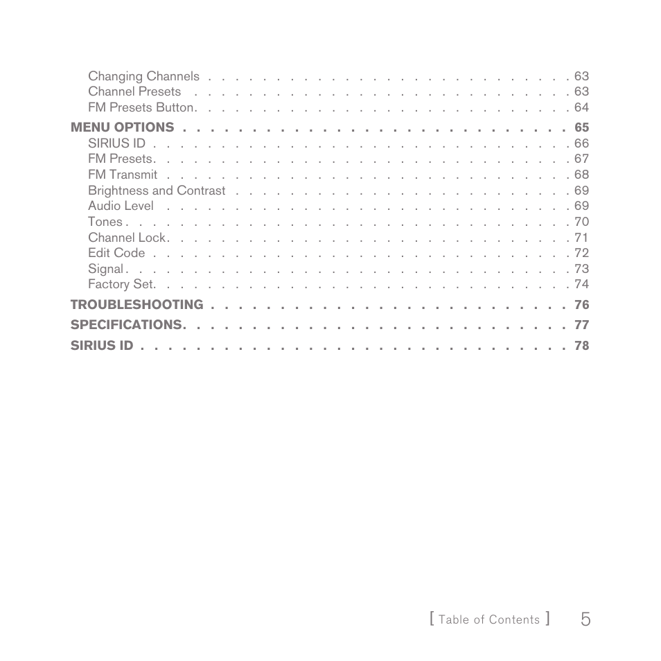 Sirius Satellite Radio SIRIUS InV2 User Manual | Page 5 / 84