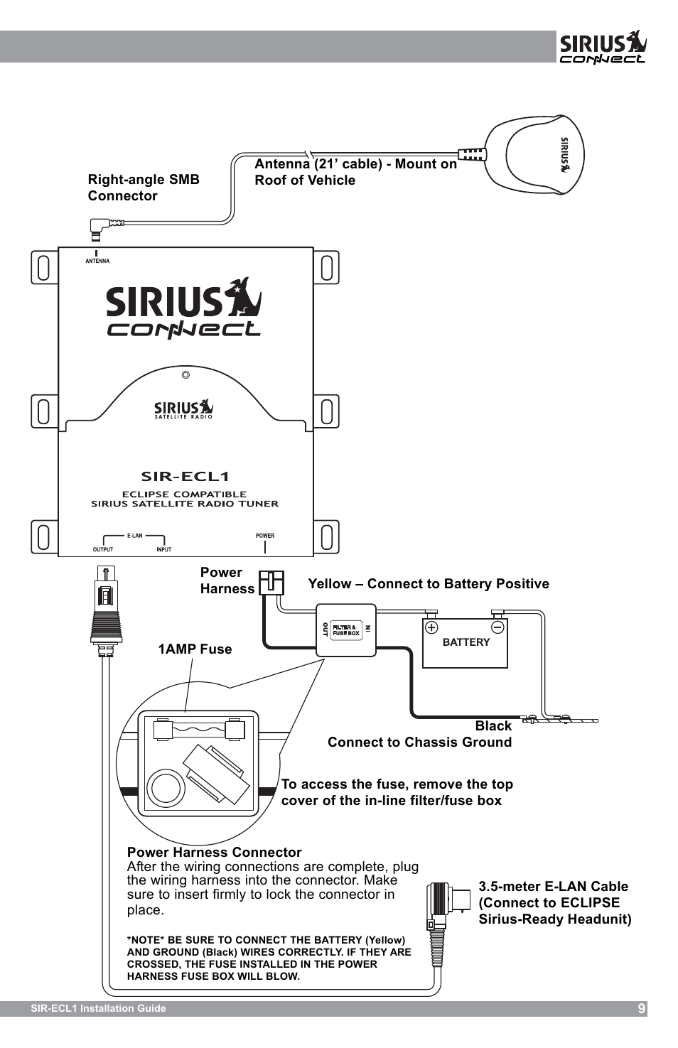 Sirius Satellite Radio SIR-ECL1 User Manual | Page 9 / 16