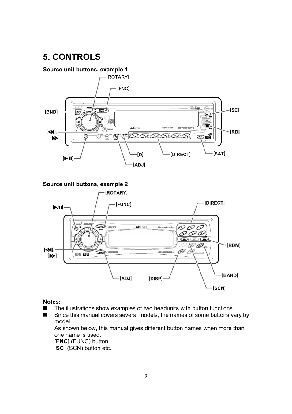 Controls | Sirius Satellite Radio SIR-CL1 User Manual | Page 10 / 16