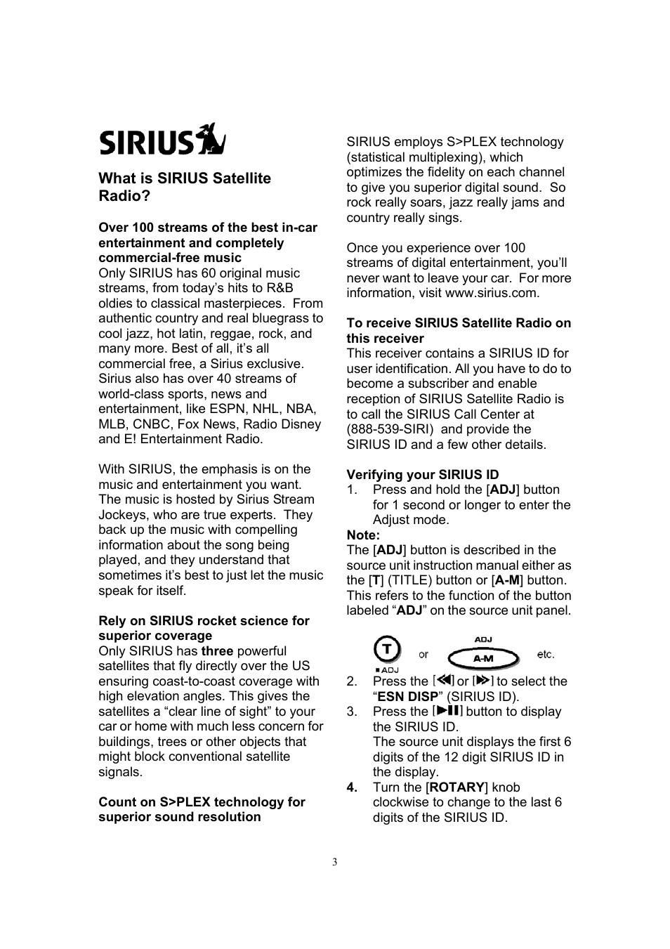Sirius Satellite Radio SIR-CL1 User Manual | Page 4 / 16