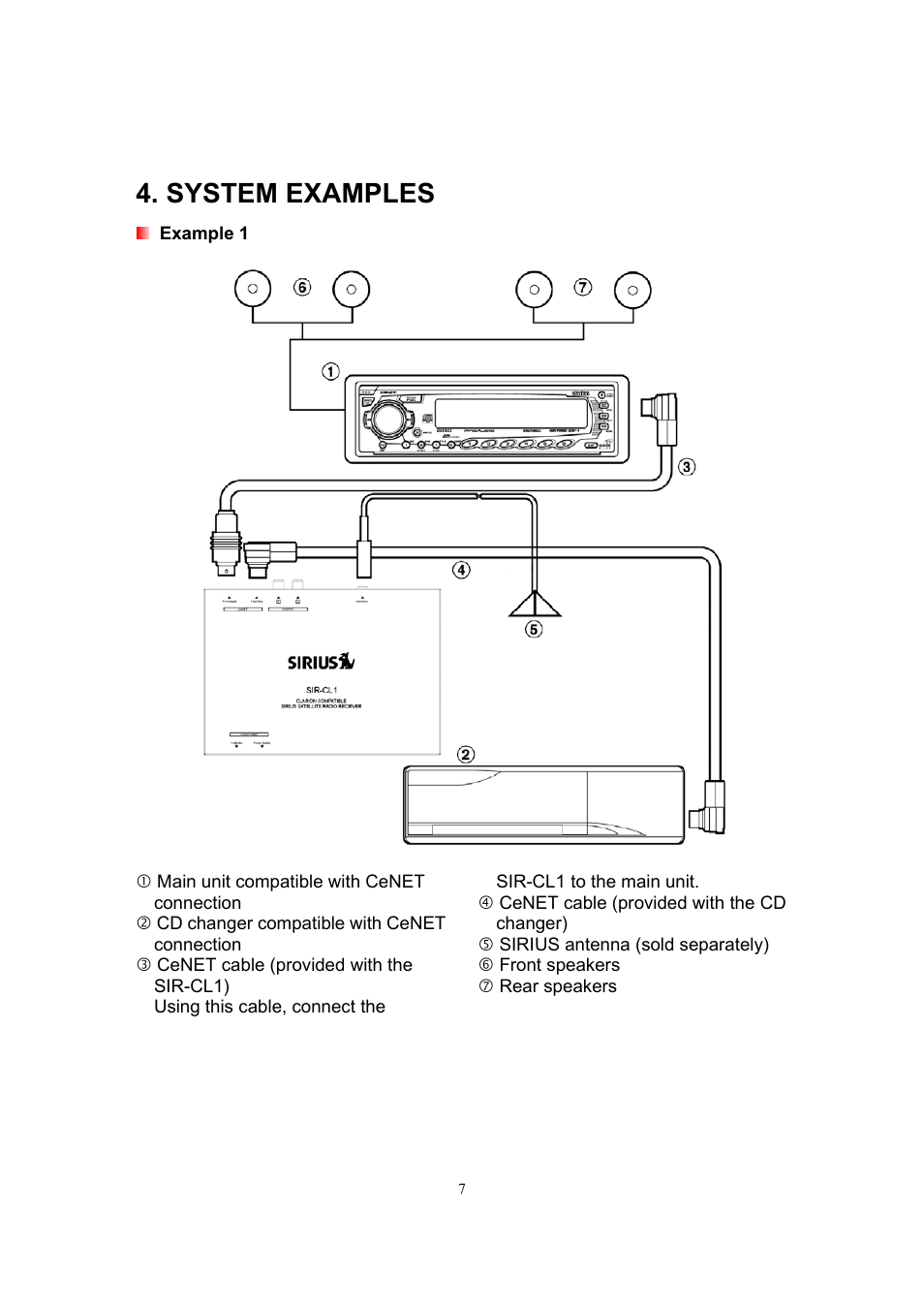 System examples | Sirius Satellite Radio SIR-CL1 User Manual | Page 8 / 16