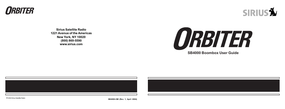 Sirius Satellite Radio SB4000 User Manual | 6 pages