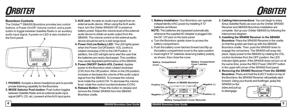 Sirius Satellite Radio SB4000 User Manual | Page 3 / 6