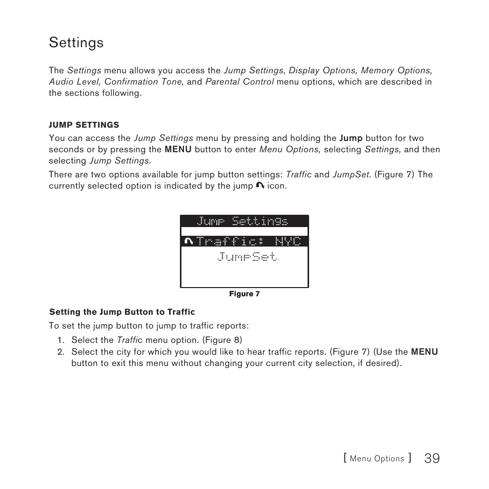 Settings | Sirius Satellite Radio 3 User Manual | Page 41 / 58