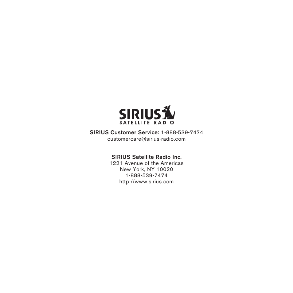 Sirius Satellite Radio 3 User Manual | Page 57 / 58