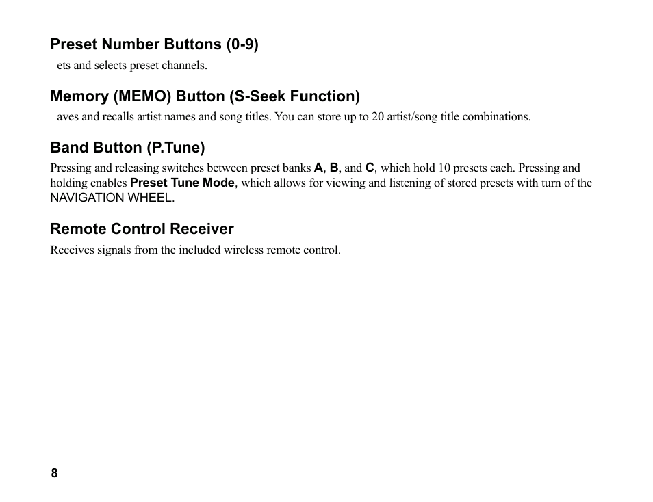 Sirius Satellite Radio SR200 User Manual | Page 14 / 43