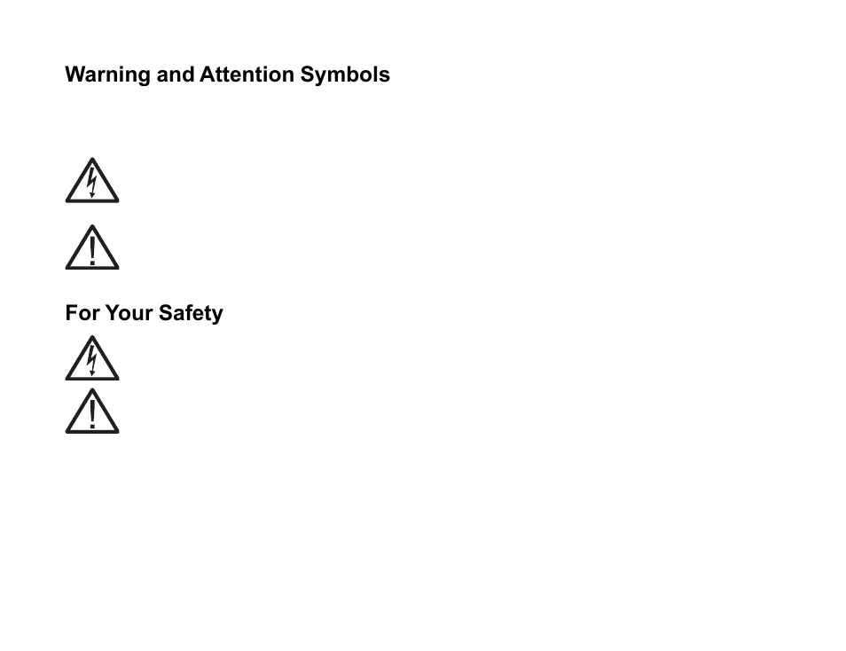 Warning and attention symbols, For your safety | Sirius Satellite Radio SR200 User Manual | Page 2 / 43