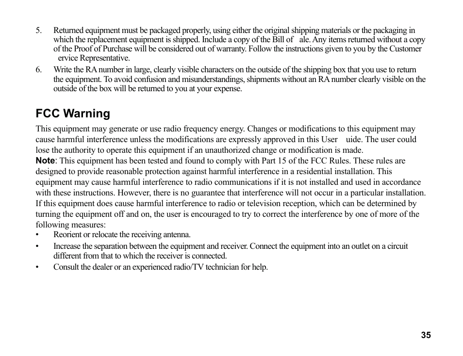 Fcc warning | Sirius Satellite Radio SR200 User Manual | Page 41 / 43