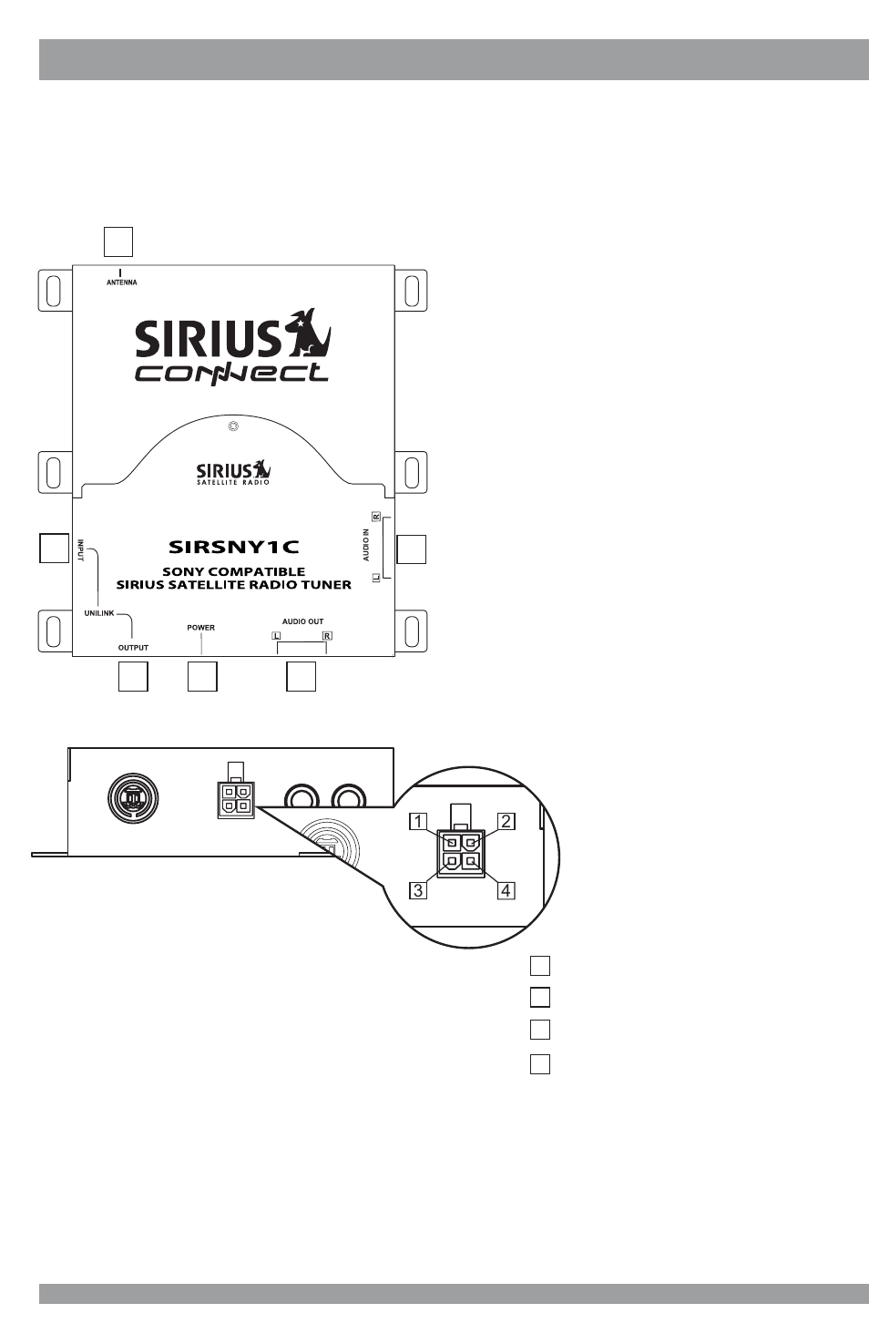 Wiring and cable connections | Sirius Satellite Radio SIRSNY1C User Manual | Page 8 / 16