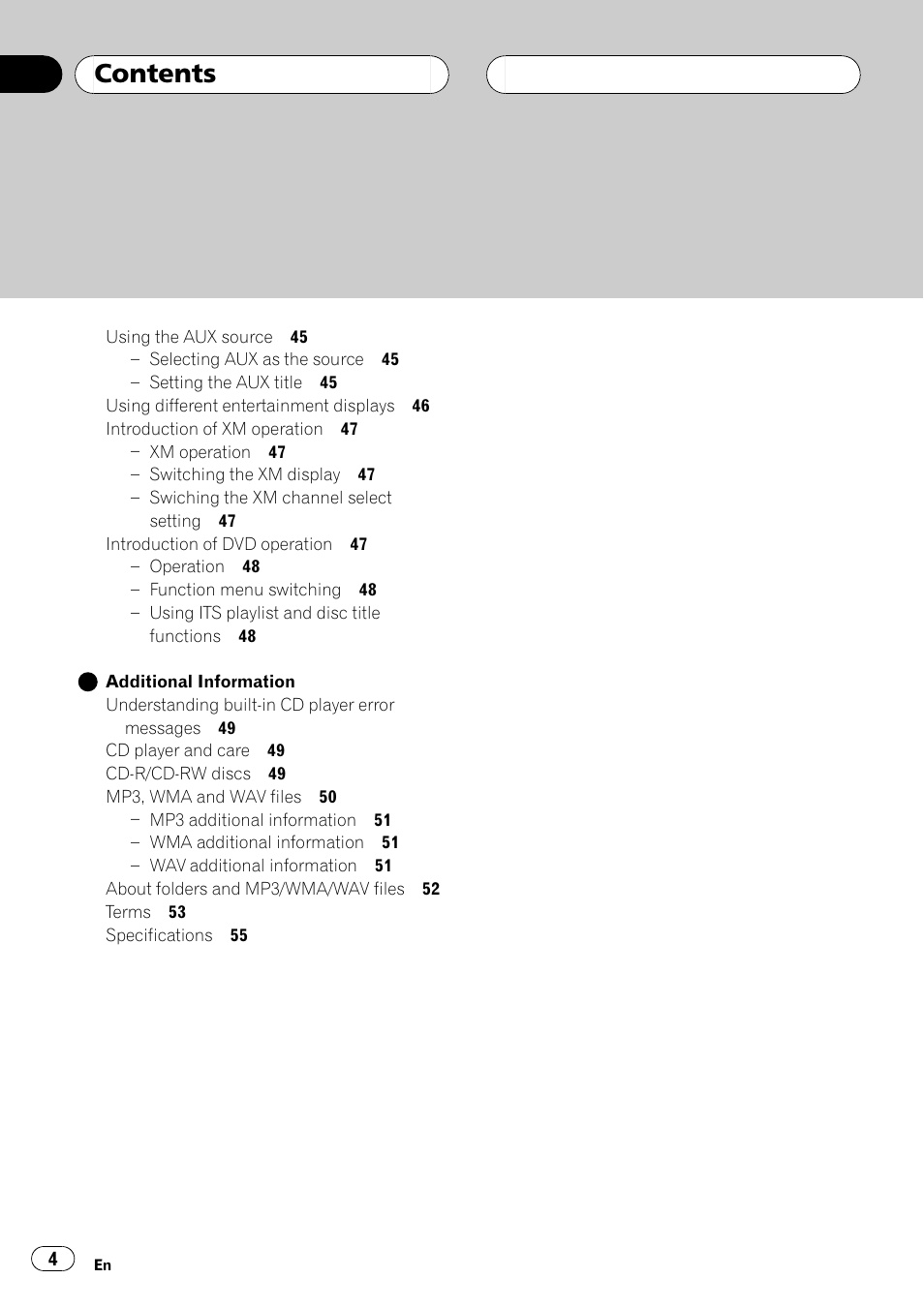 Sirius Satellite Radio DEH-P6700MP User Manual | Page 4 / 66