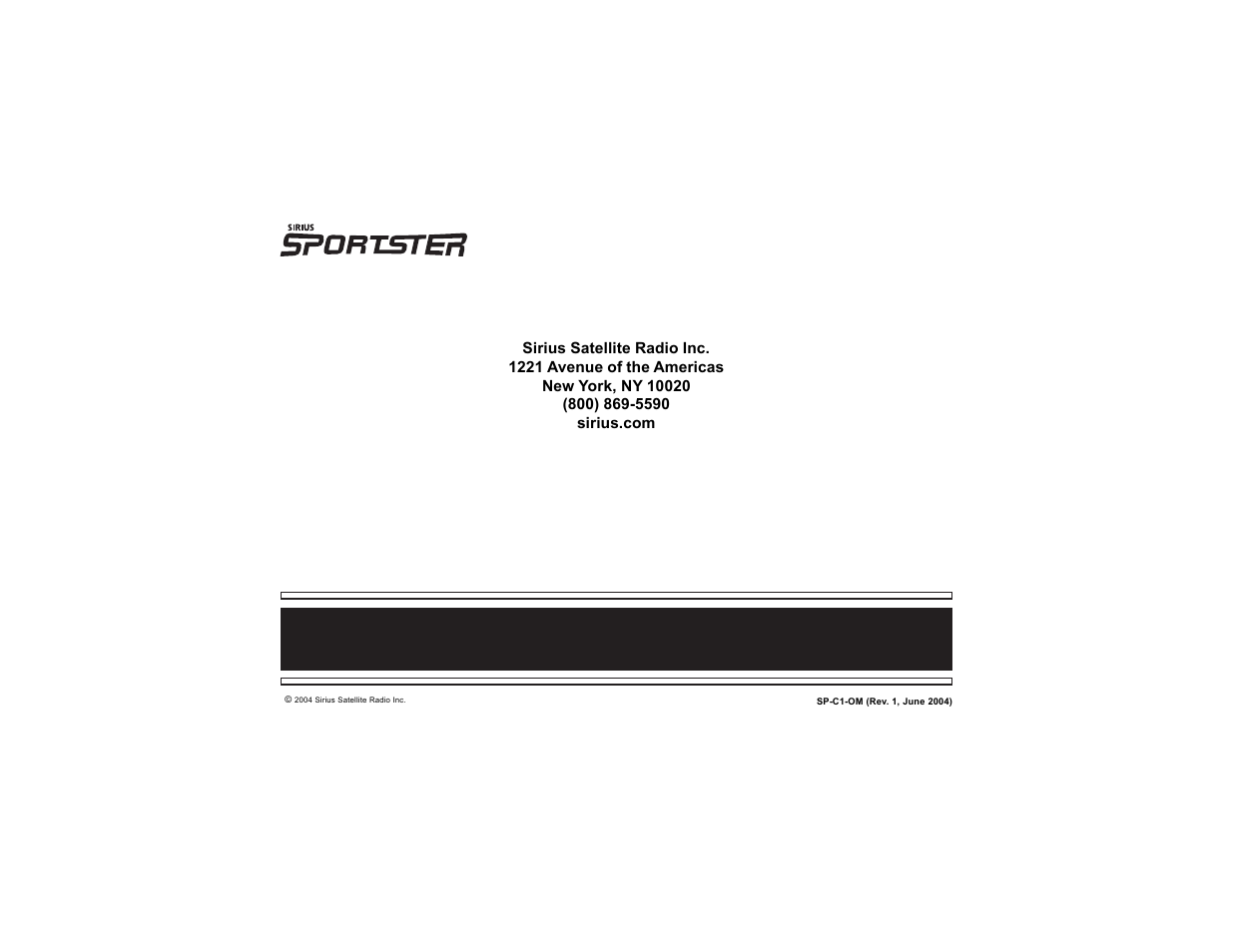 Sirius Satellite Radio Sportster SP-C1 User Manual | Page 12 / 12