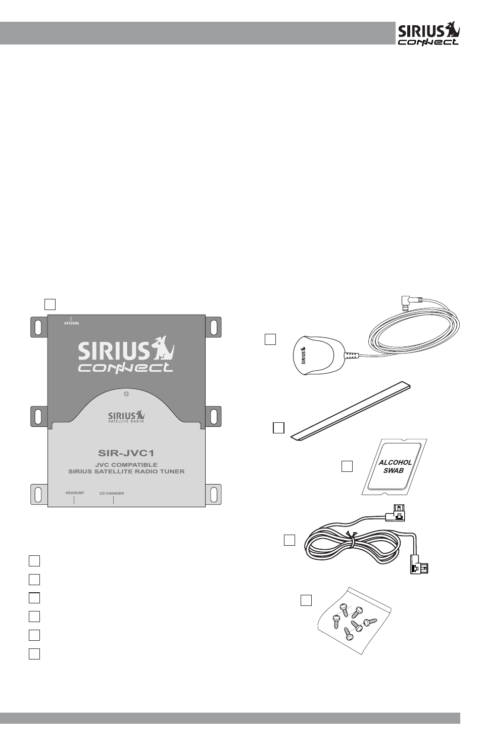 Sirius Satellite Radio SIR-JVC1 User Manual | Page 3 / 14