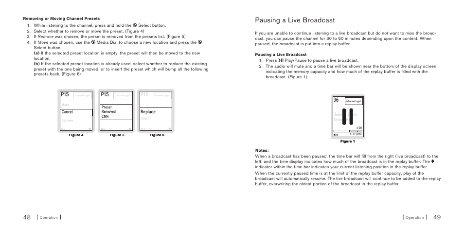 Pausing a live broadcast | Sirius Satellite Radio S50 User Manual | Page 26 / 58