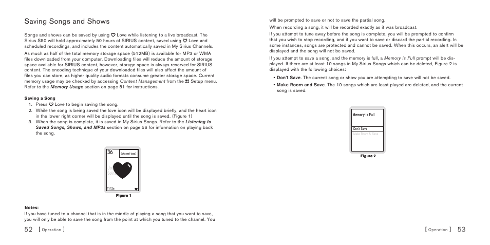 Saving songs and shows | Sirius Satellite Radio S50 User Manual | Page 28 / 58