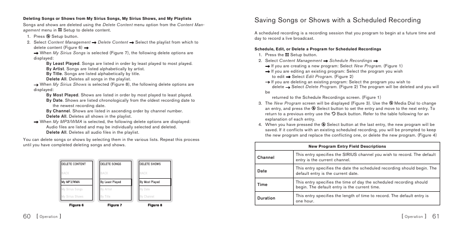 Saving songs or shows with a scheduled recording | Sirius Satellite Radio S50 User Manual | Page 32 / 58